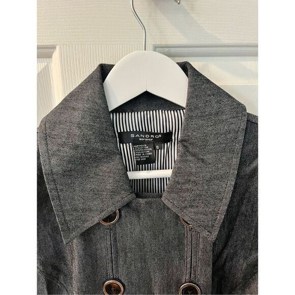 Sandro Sportswear Gray Denim Look Jacket sz S EUC - Picture 5 of 7